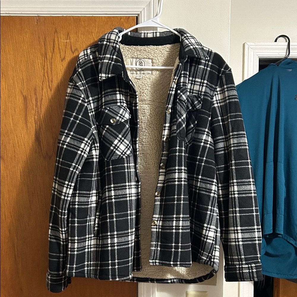 Plaid Black and White Women's Jacket